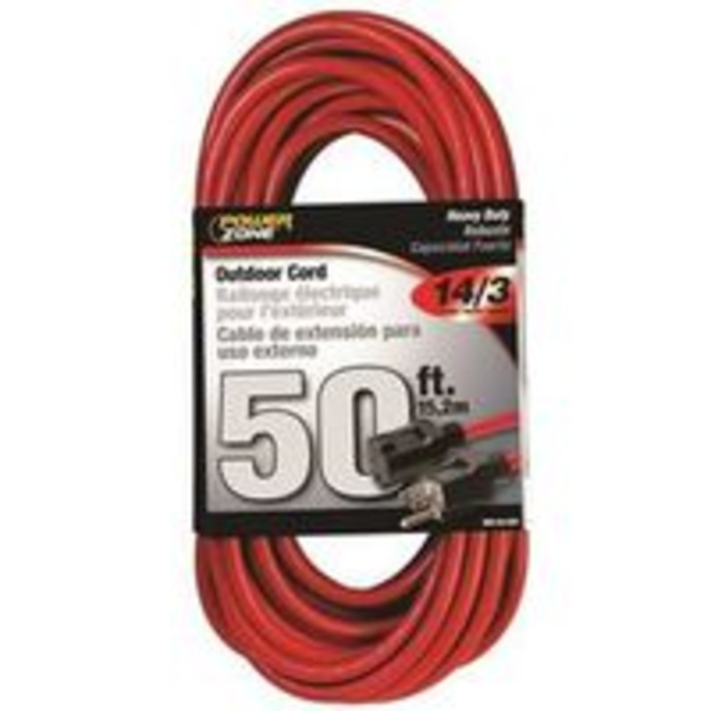 50′ 14/3 Red Extension Cord (4.82 lbs)
