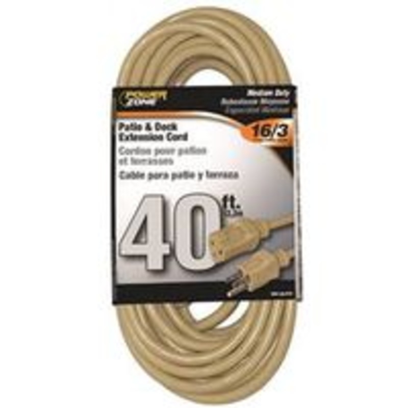 Outdoor Extension Cord 16/3, 40 Feet
