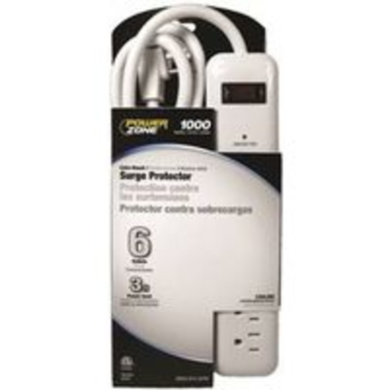 Strip Surge 6-Outlet Power Strip, 1000 Joules, 8 Feet