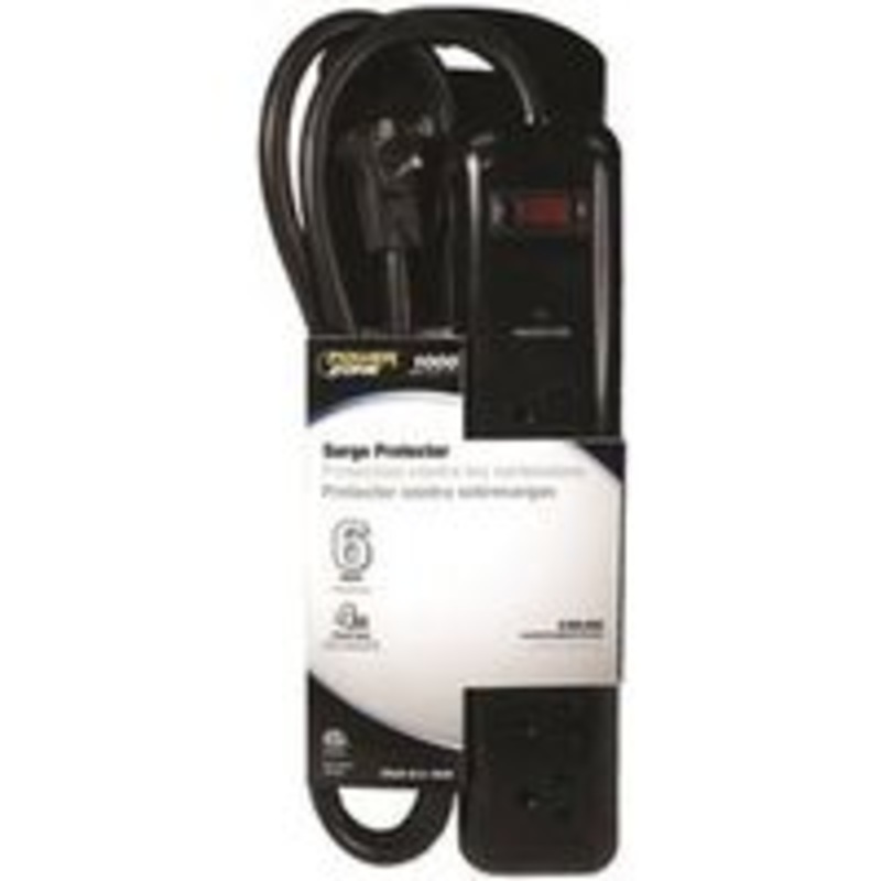 Strip Surge Protector, 6 Outlets, 1000 Joules, 4 Feet