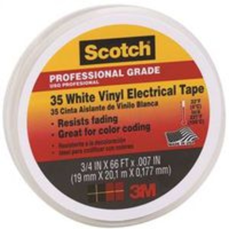 3/4 x 66′ White Electrical Tape