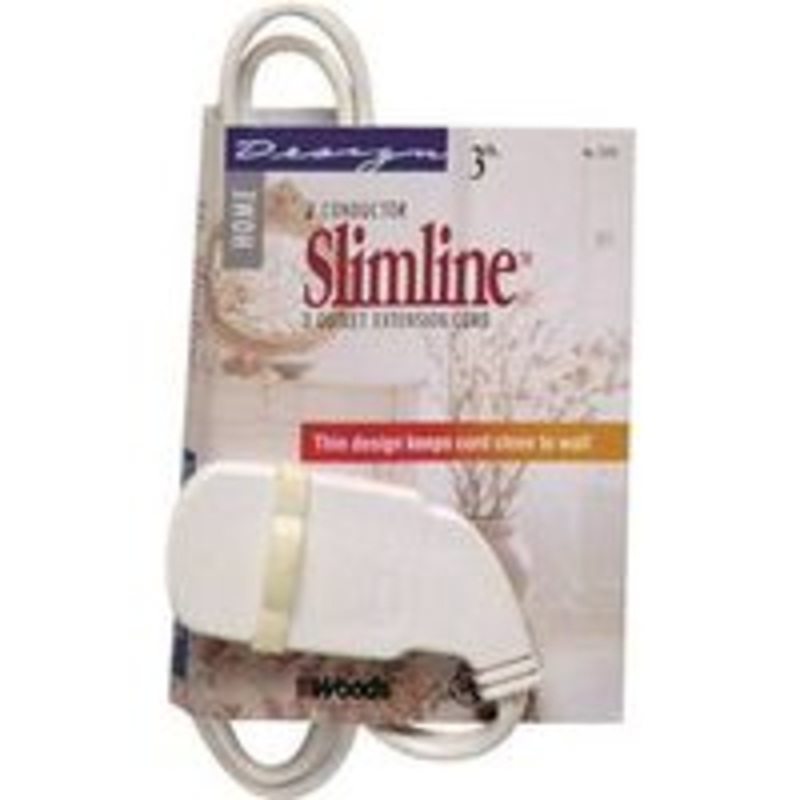 Cord Extension Indoor Slim 16/2 x 3 Foot