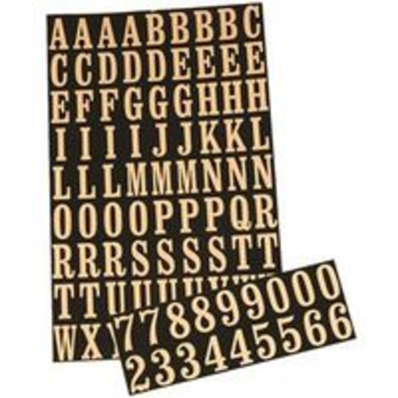 1 Gold/Black Letters and Numbers