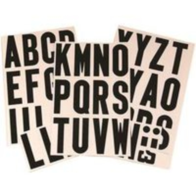 3 Black and White Vinyl Letter Set