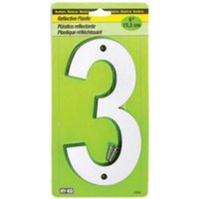 30803 6 Reflective Plastic Signs, Numbers & Letters