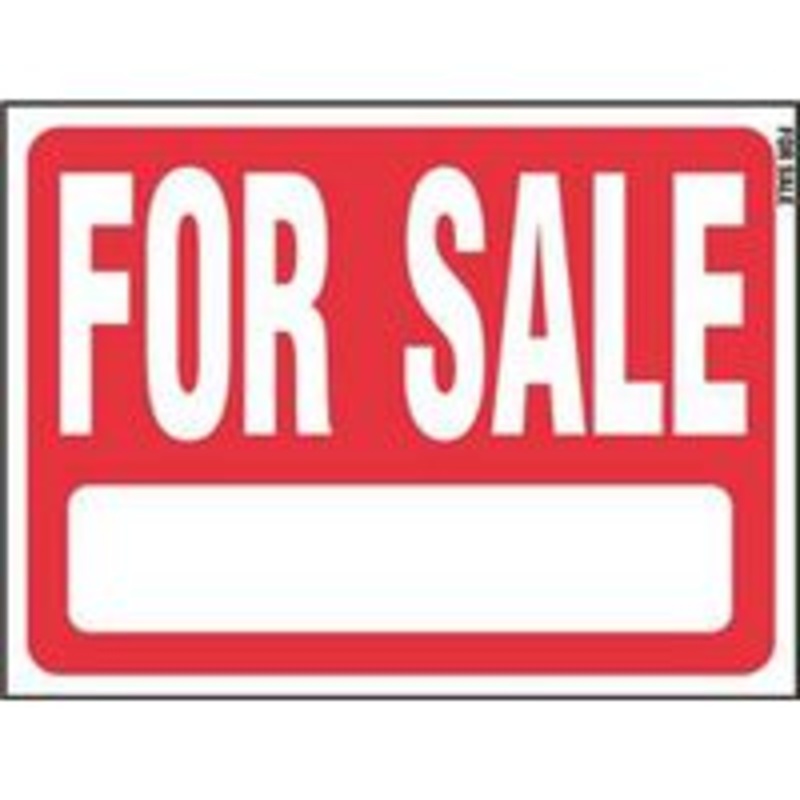 For Sale Sign – Red/White Plastic