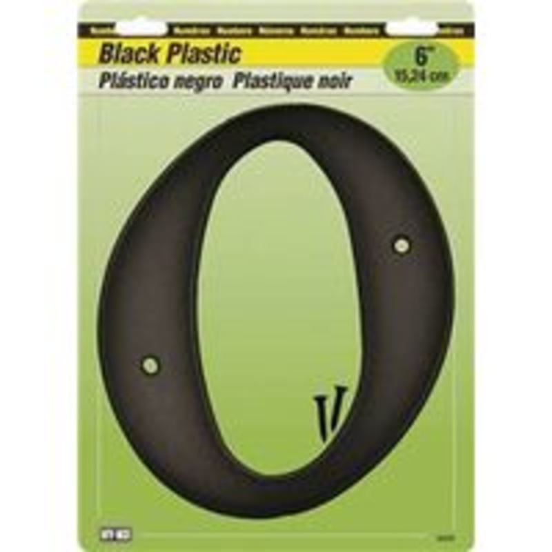 Number House 0 Plastic Sign 6 Inches