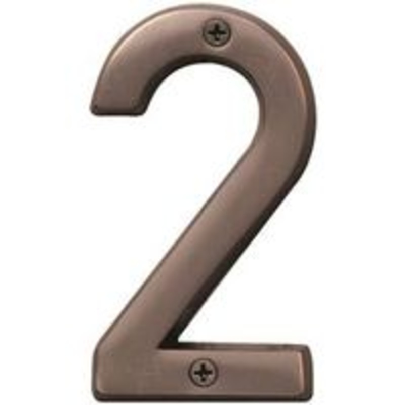 Number House 2 Self-Adhesive 4-Inch Old Style Sign