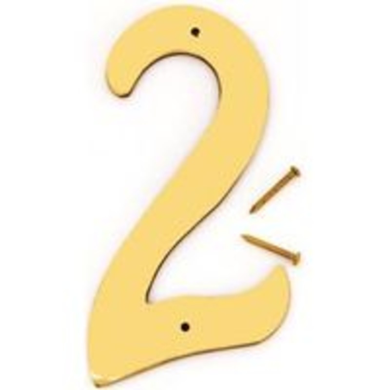 Number House 2 Self-Adhesive 4-Inch Polished Numbers