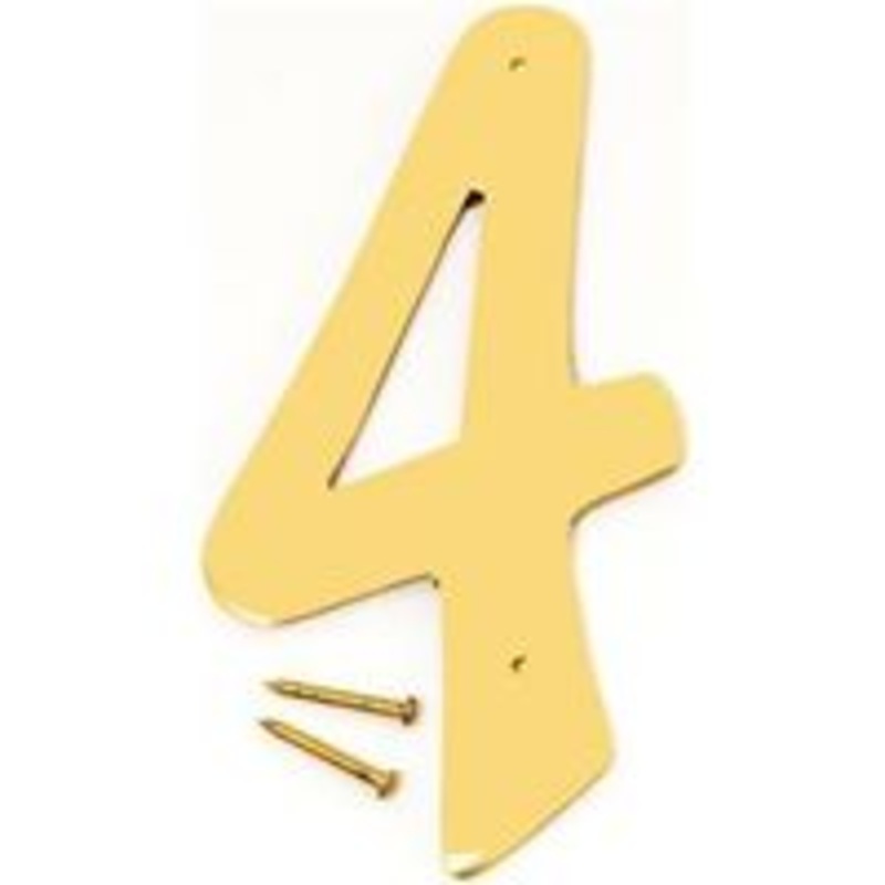 Number House 4 SB 4-Inch Polished Number Sign
