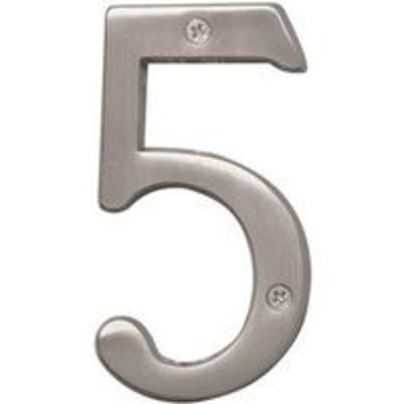 Number House 5, 4-Inch Satin Finish Sign