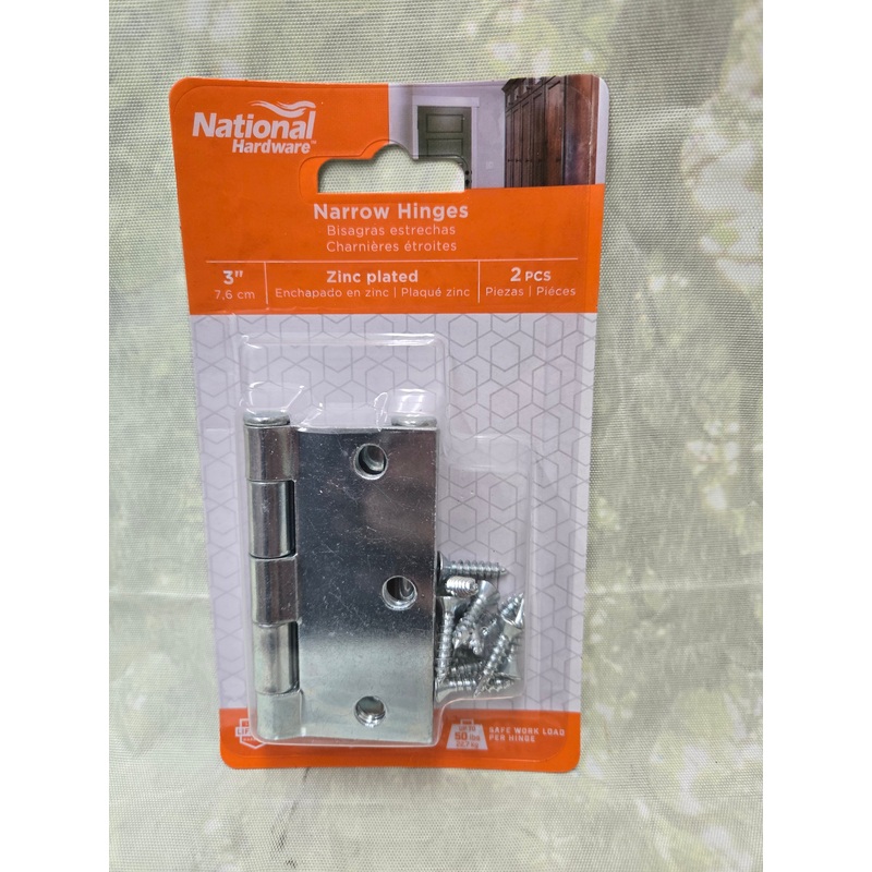 2-Pack 3-Inch Zinc Broad Hinges