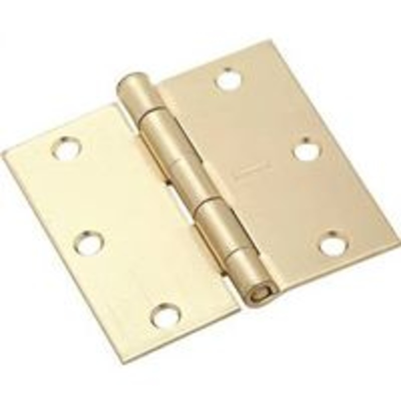 3-1/2 Satin Brass Double-Round Hinge