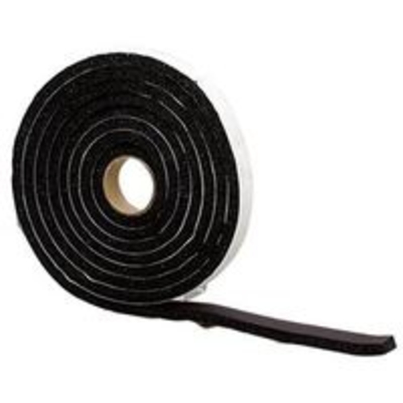 1/2 x 5/16 Black Rubber Tape