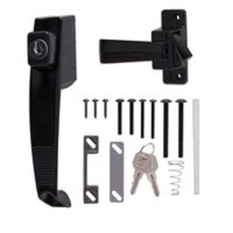 Door Latch Push Button Keyed Black