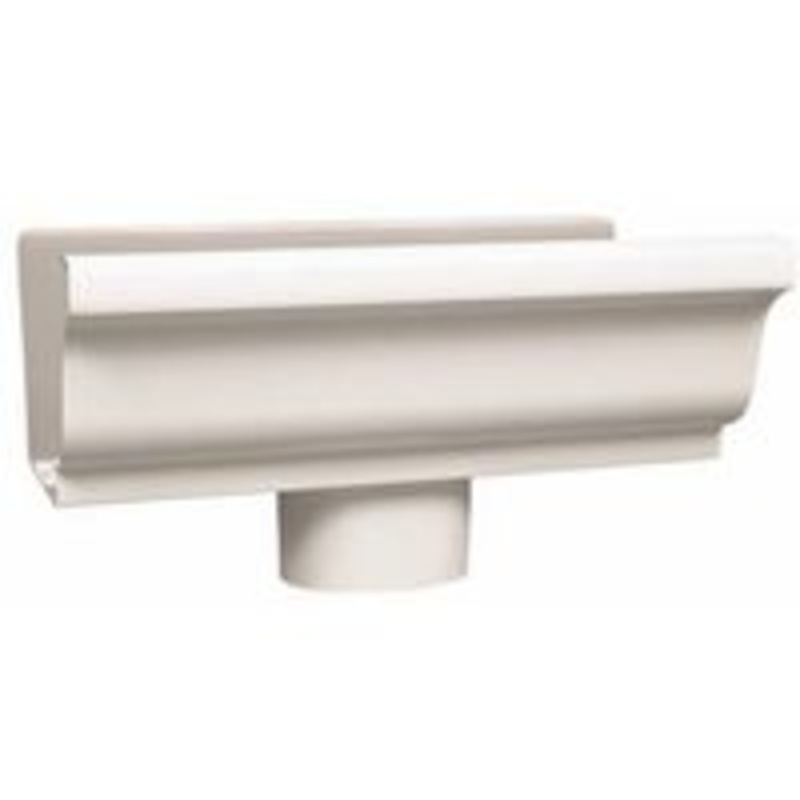 5 White Aluminum Gutter End/Drop