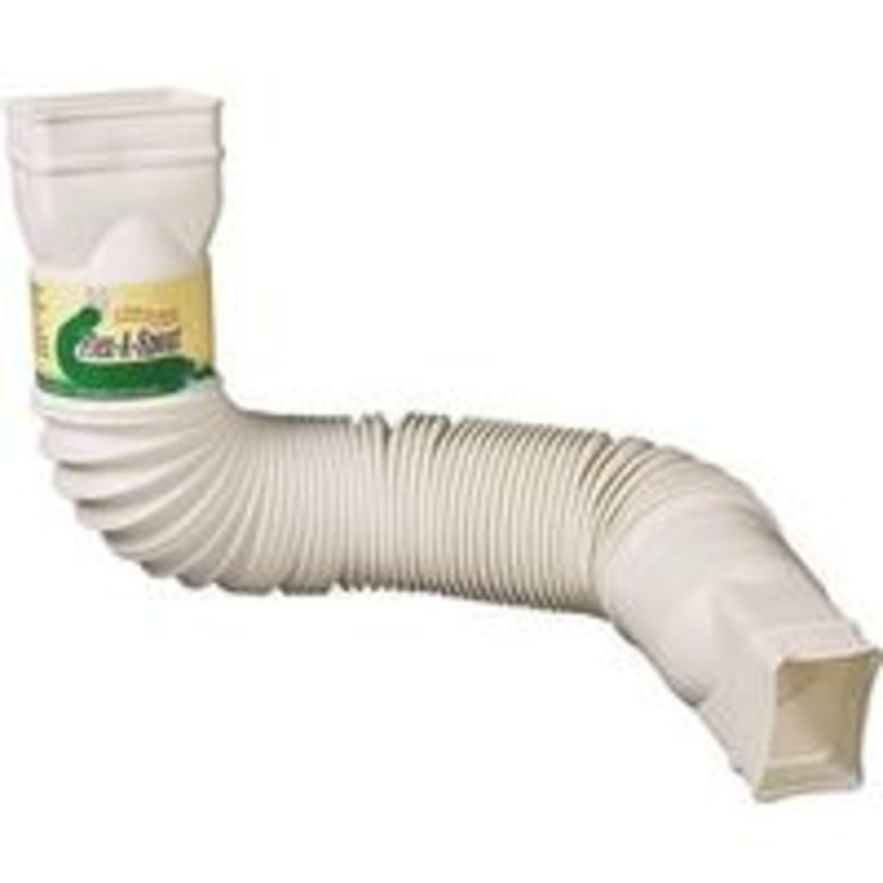 Downspout Extension, White, Flexible
