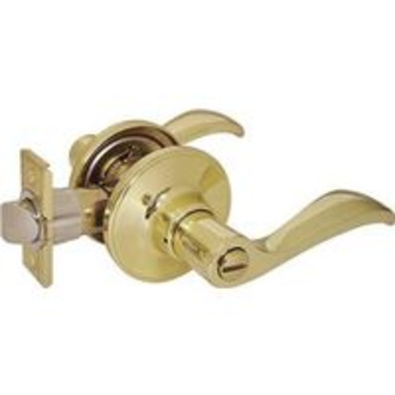 Privacy Lever Polished Brass Reversible Lockset