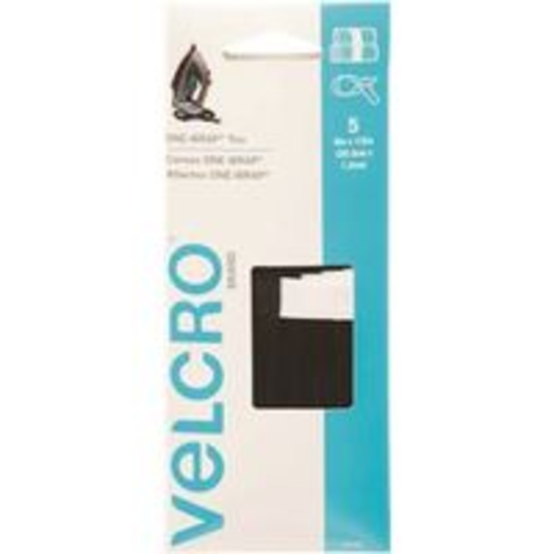 Velcro Strap, Black, 1/2 x 8
