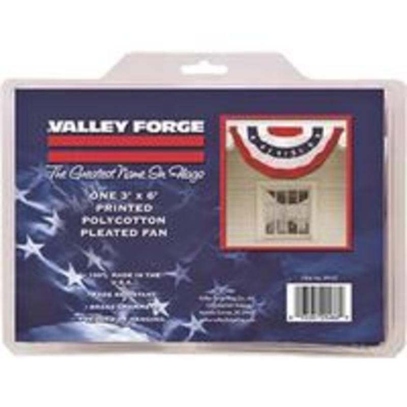 3′ x 6′ Pleated Fan Flag with Stripe