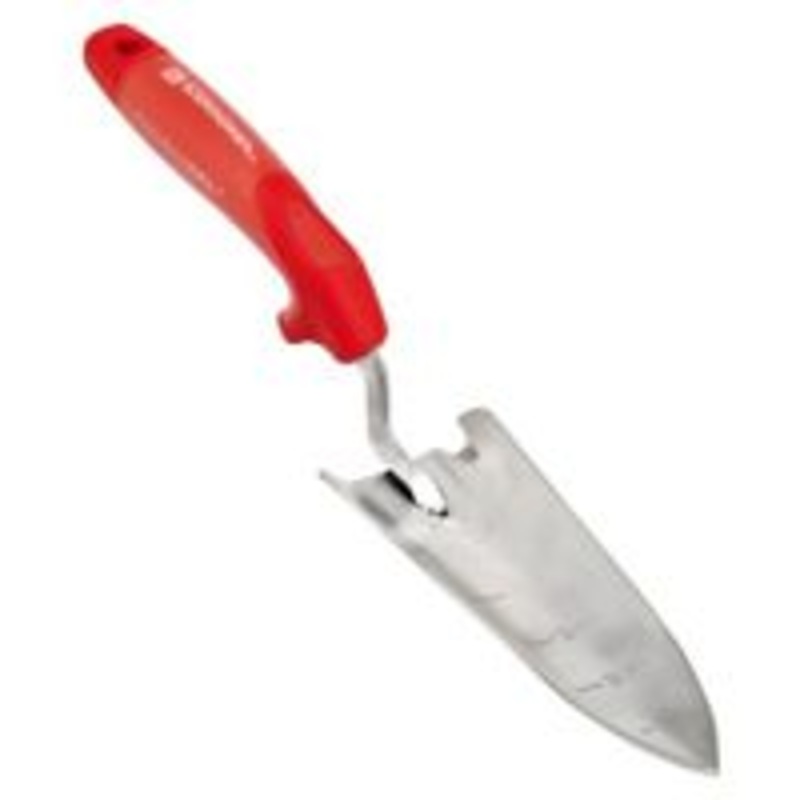 Garden Trowel, Stainless Steel, Red, 7 x 13