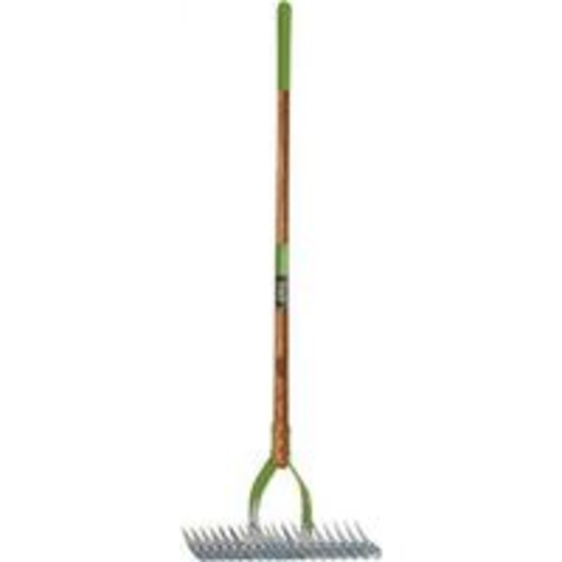 5′ Long Handle Thatching Rake with Wooden Handle