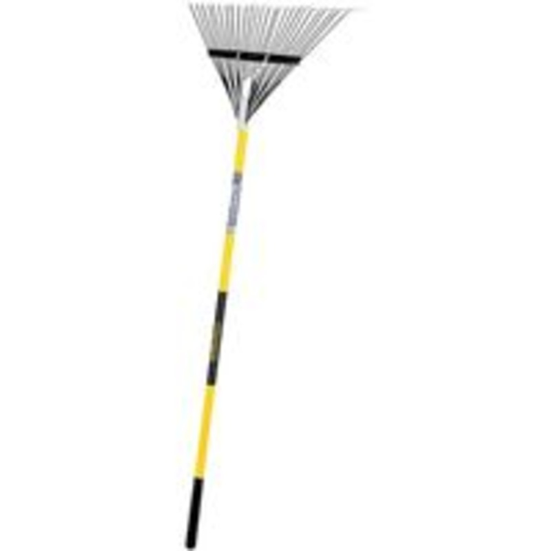 Long Handle Rake for Lawn and Leaves – 26 Tines