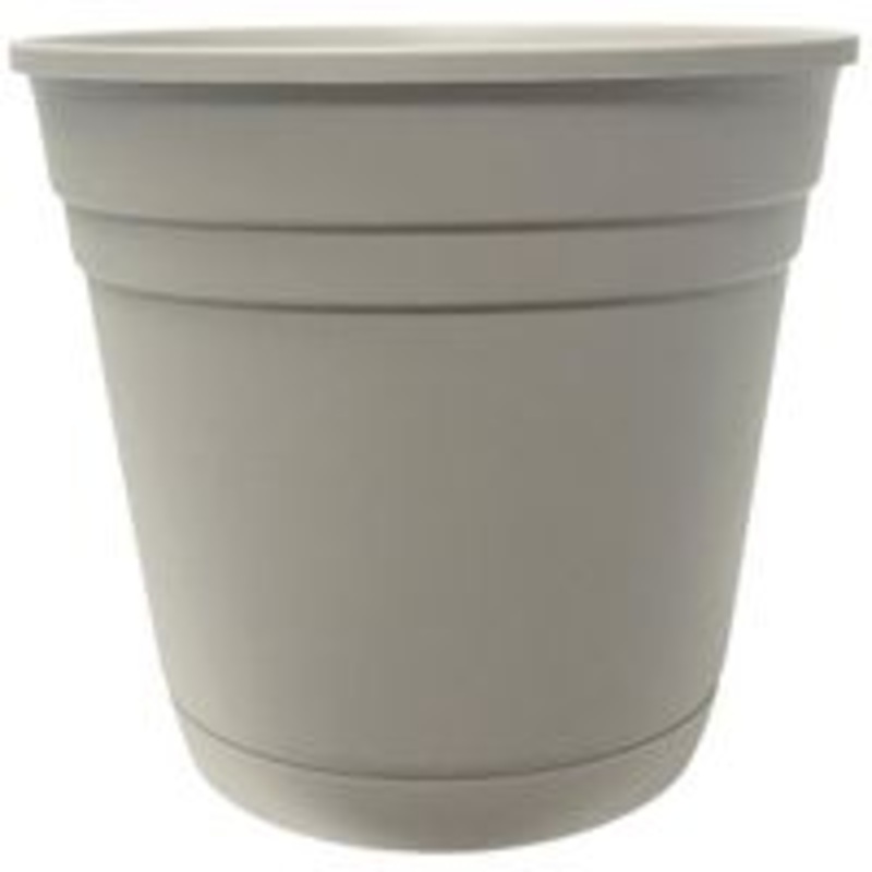 Taupe Planter with Saucer – 16 Inch