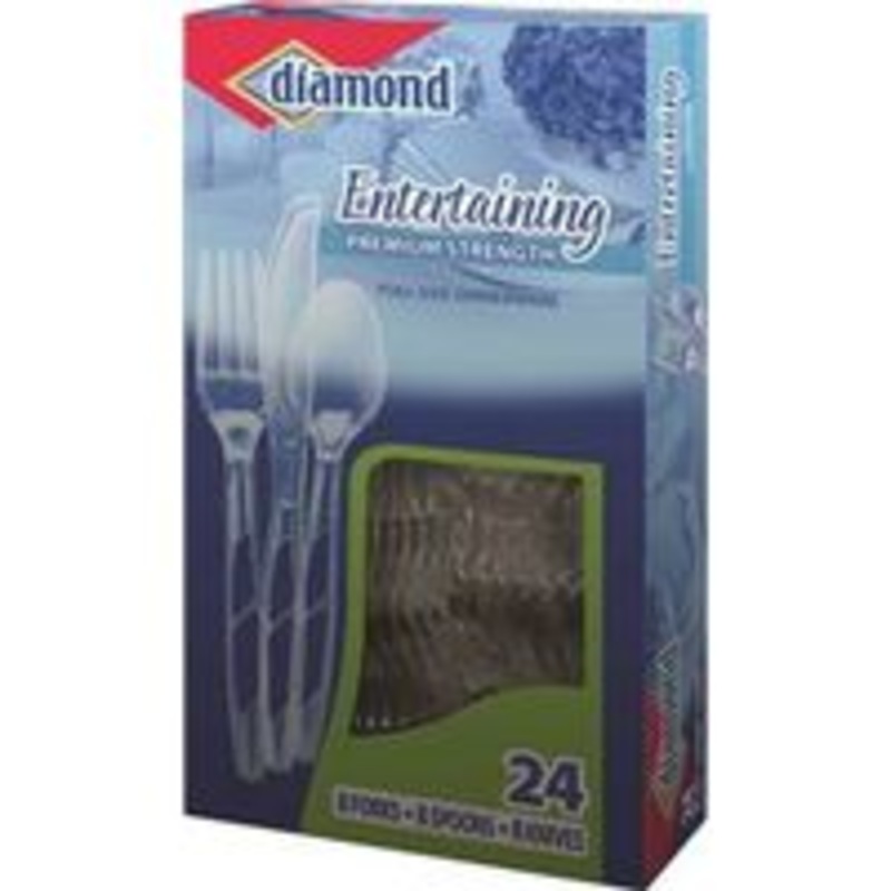 24 Count Clear Plastic Cutlery Set