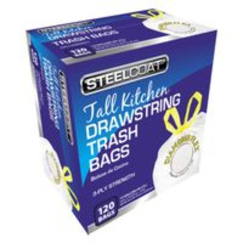 Drawstring Trash Bags, 13 Gallon, 27 Count