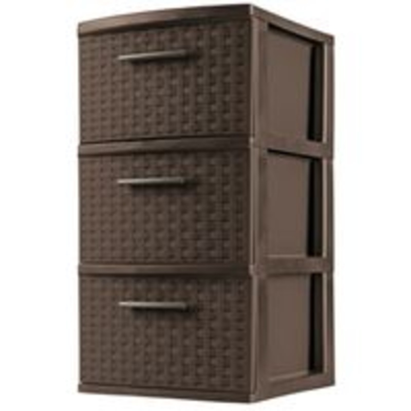 Tower 3-Drawer Weave Storage Organizer