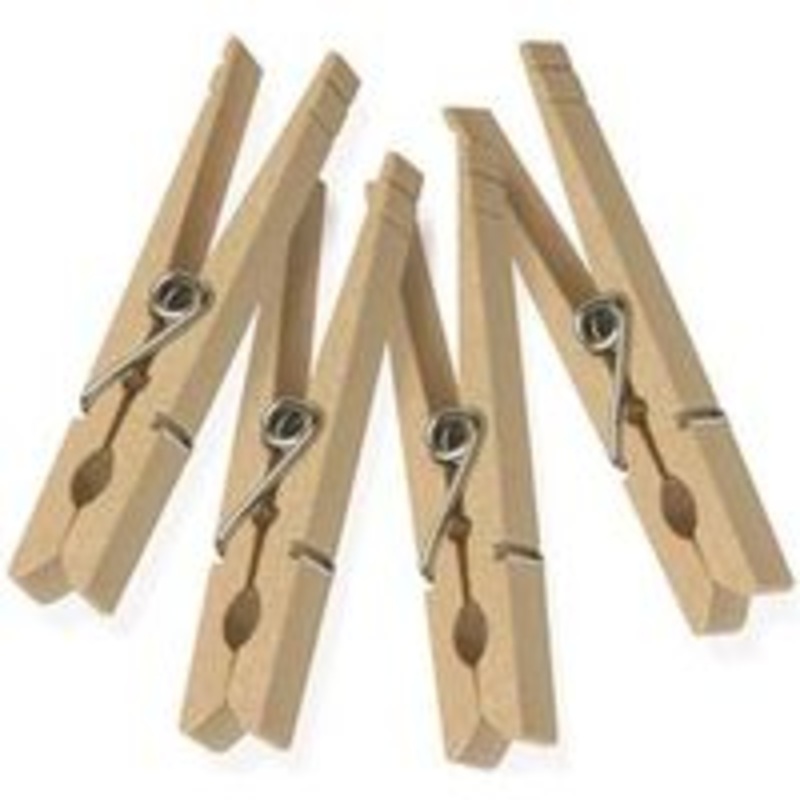 50-Pack Wooden Spring Clothespins