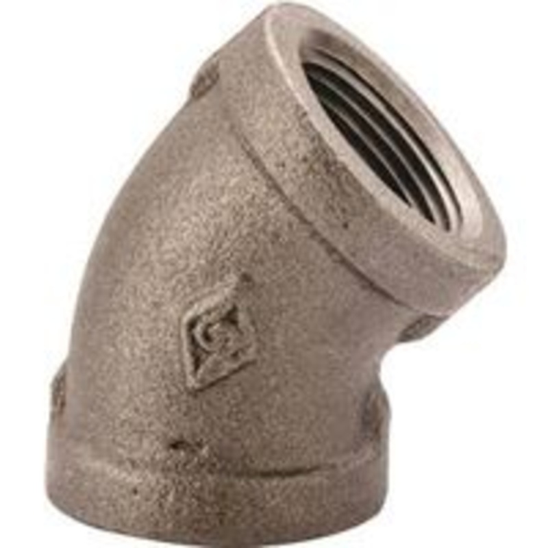 1 Black 45-Degree Elbow Pipe Fitting