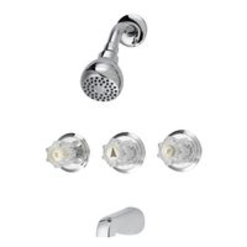 Faucet Tub/Shower 3 Handle Chrome
