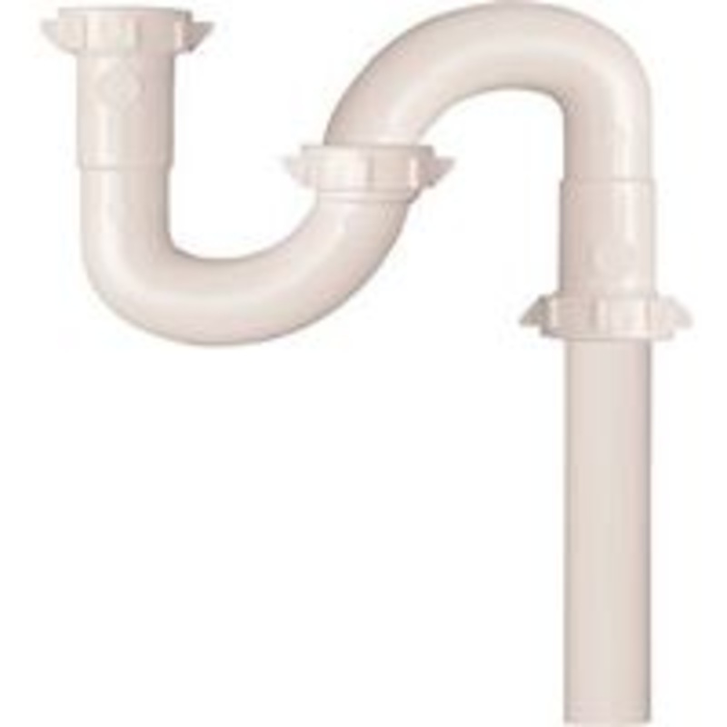 White Lavatory Drain S Trap