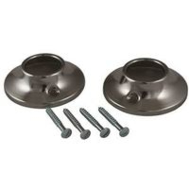 Flange Shower Rod, Wrought Iron, 1 Inch