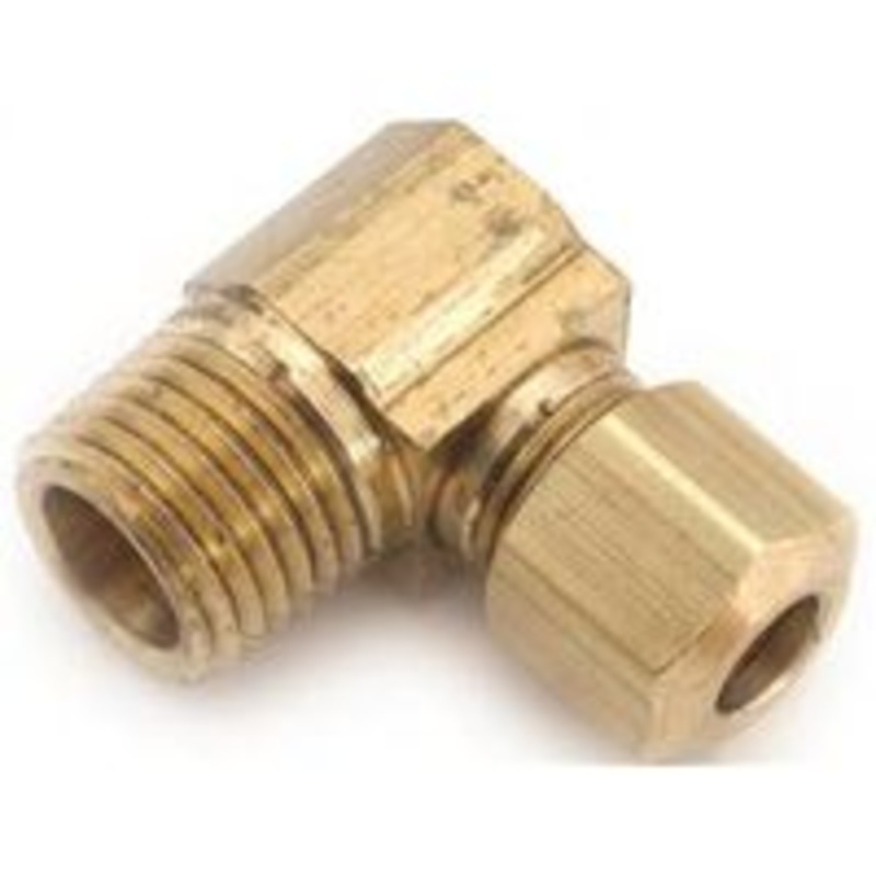Elbow Brass 1/4 Comp x 1/8 MIP Pipe Fitting