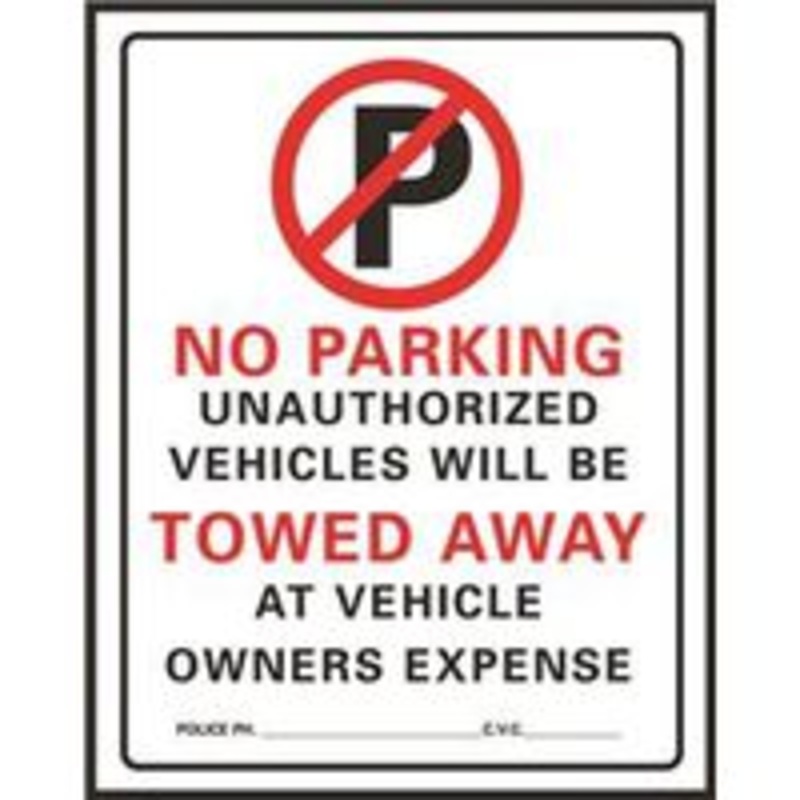 No Parking Sign 15 x 19