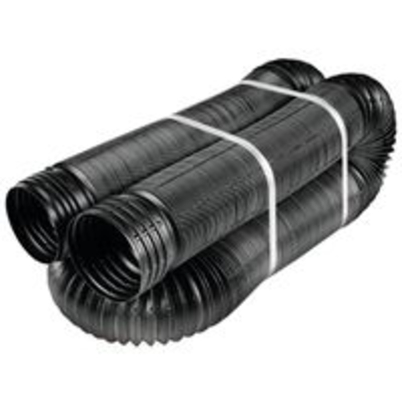 4 x 25′ Black Perforated Flexible Drain Pipe (4.6 lbs)