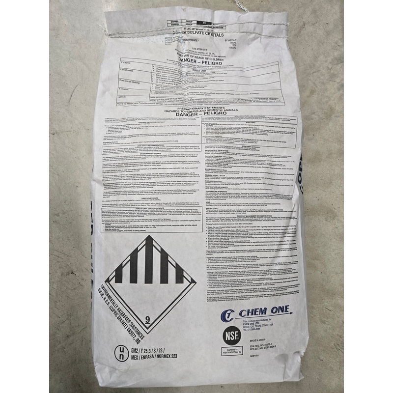 Fine Copper Sulfate – 50 lbs