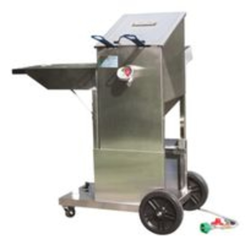 Stainless Steel 4-Group Fryer with Cart (75 lbs)