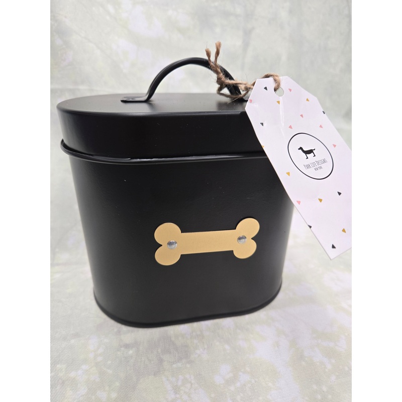 Black 60 oz Canister for Pet Treats, Toys, and Supplies