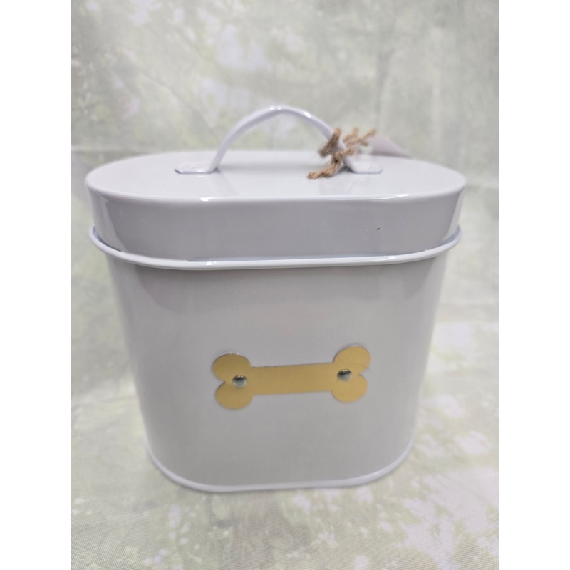White 60 oz Canister for Pet Treats and Supplies
