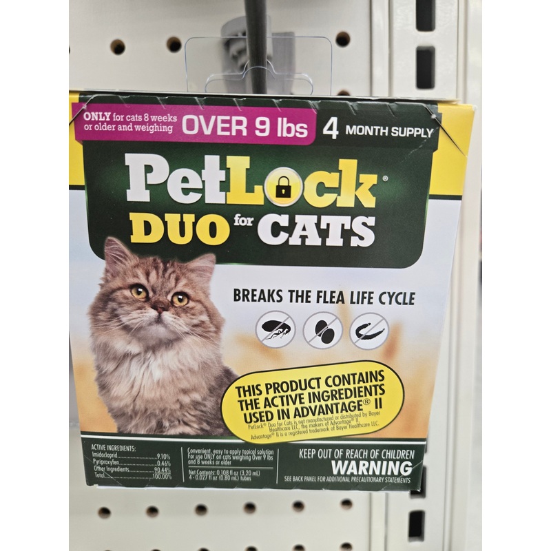 PetLock Large Cat Flea Treatment, 4 Count