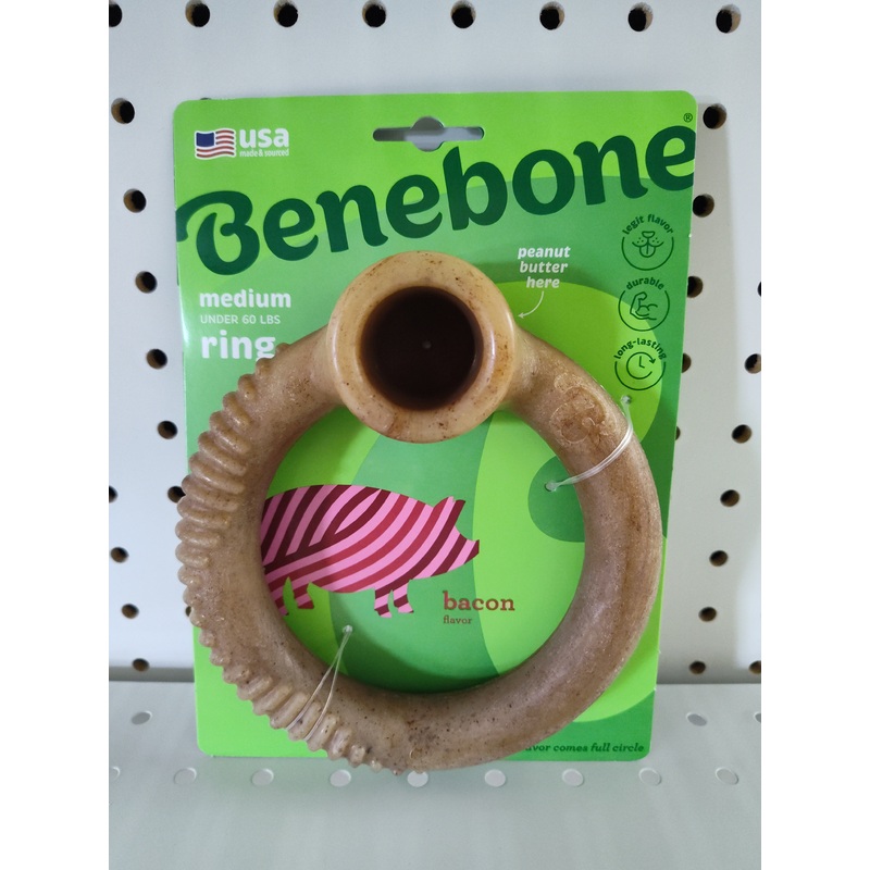 Benebone Bacon Ring Dog Chew Toy