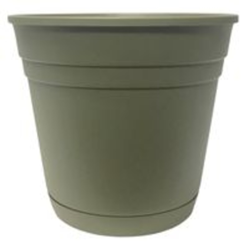 Green 12-Inch Planter with Saucer