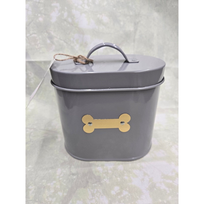 Grey 60 oz Canister for Pet Treats and Supplies