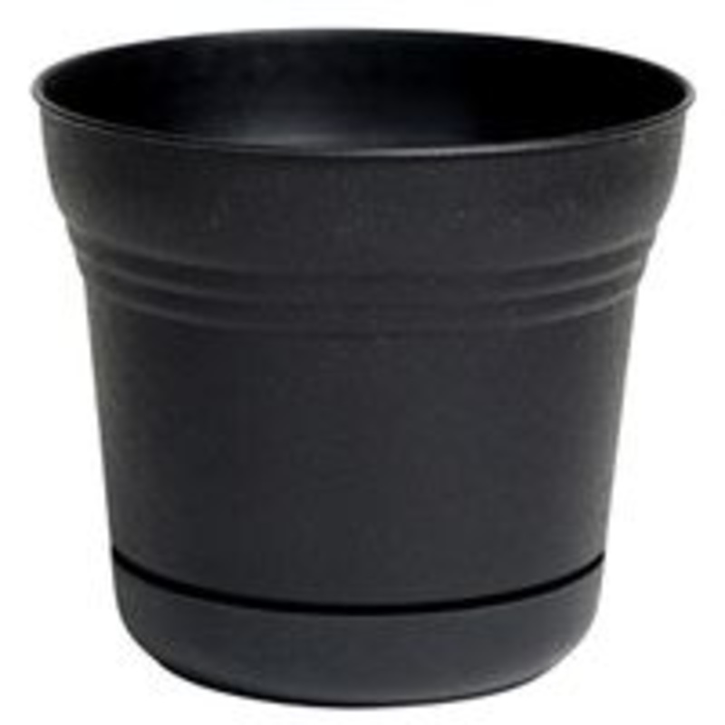 Saturn Black Planter – 12 Inch