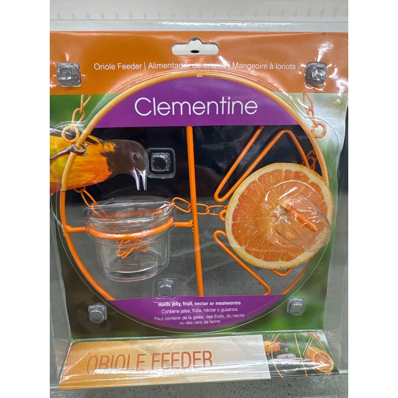 Clementine Oriole Feeder, Fruit, Jelly, Nectar or Mealworms