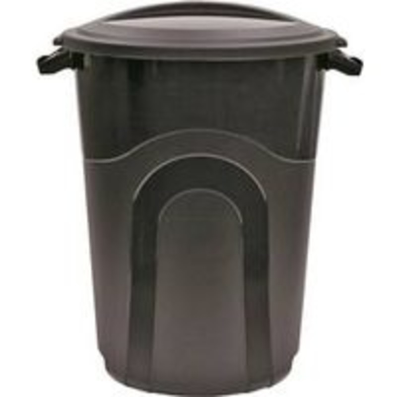 32 Gallon Black Trash Can with Lid (6 lbs)